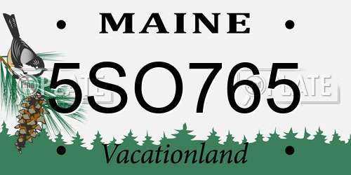 5SO765 Maine License Plate