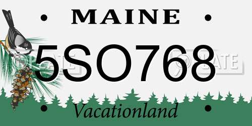 5SO768 Maine License Plate