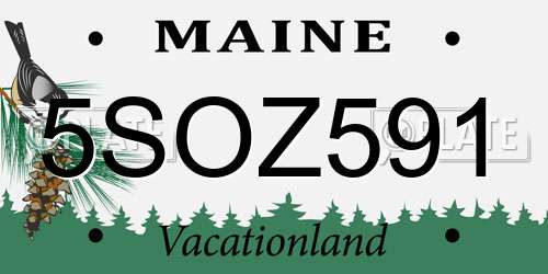 5SOZ591 Maine License Plate