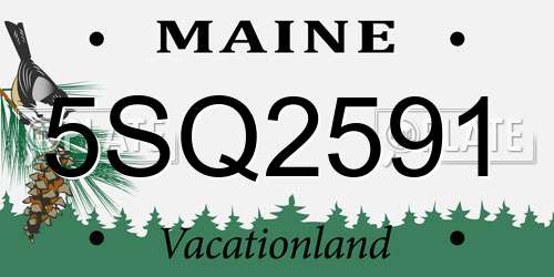 5SQ2591 Maine License Plate