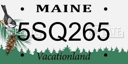 5SQ265 Maine License Plate
