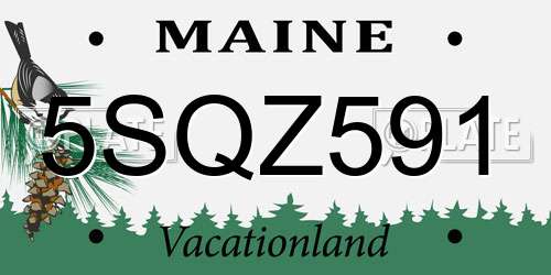 5SQZ591 Maine License Plate