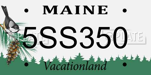 5SS350 Maine License Plate