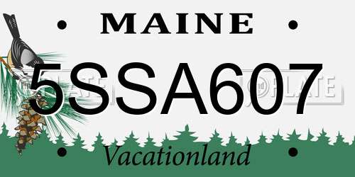 5SSA607 Maine License Plate