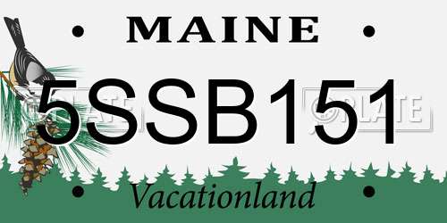 5SSB151 Maine License Plate