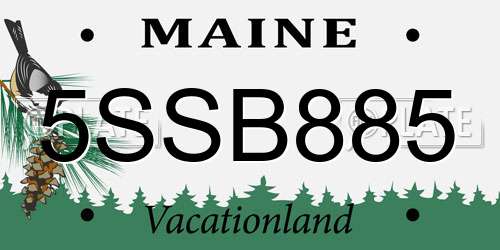 5SSB885 Maine License Plate