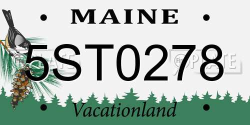 5ST0278 Maine License Plate
