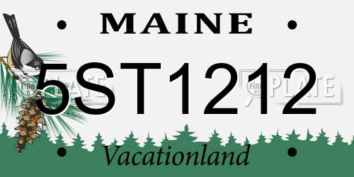 5ST1212 Maine License Plate