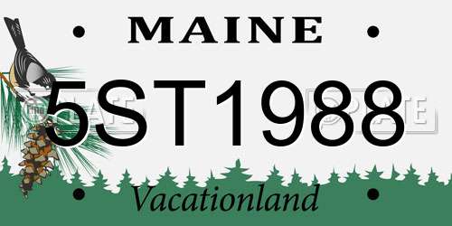 5ST1988 Maine License Plate