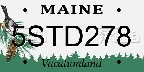 5STD278 Maine License Plate