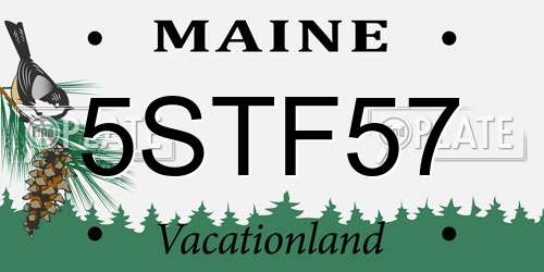 5STF57 Maine License Plate