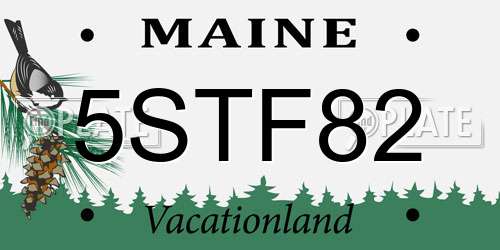 5STF82 Maine License Plate