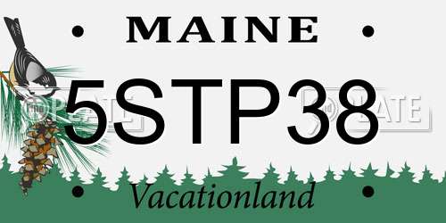 5STP38 Maine License Plate