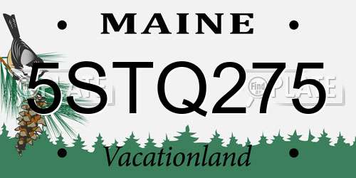 5STQ275 Maine License Plate