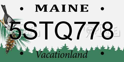 5STQ778 Maine License Plate