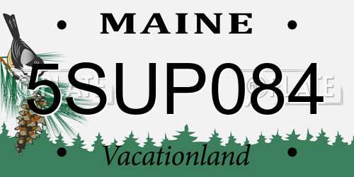 5SUP084 Maine License Plate