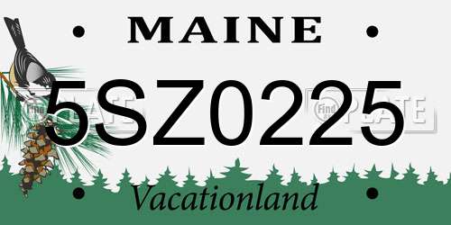 5SZ0225 Maine License Plate