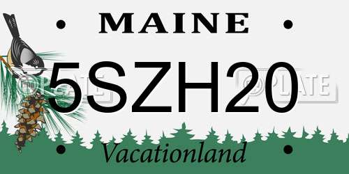 5SZH20 Maine License Plate
