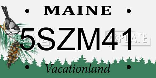 5SZM41 Maine License Plate