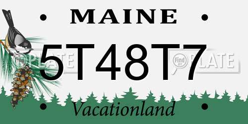 5T48T7 Maine License Plate