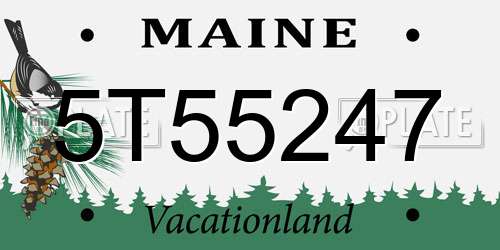5T55247 Maine License Plate
