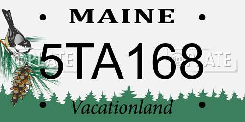 5TA168 Maine License Plate