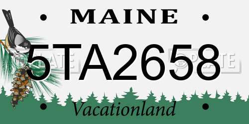 5TA2658 Maine License Plate