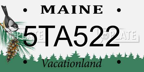 5TA522 Maine License Plate