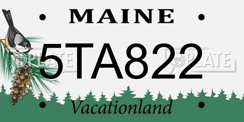 5TA822 Maine License Plate
