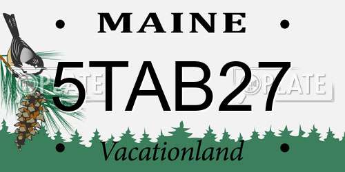 5TAB27 Maine License Plate