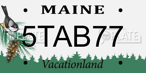 5TAB77 Maine License Plate