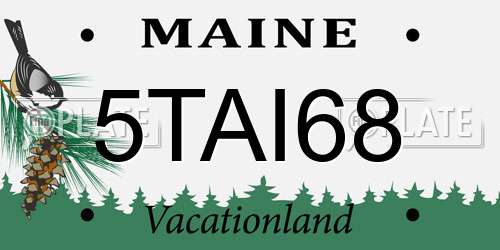 5TAI68 Maine License Plate