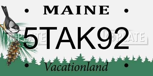 5TAK92 Maine License Plate