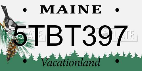 5TBT397 Maine License Plate