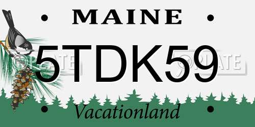 5TDK59 Maine License Plate