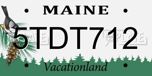 5TDT712 Maine License Plate