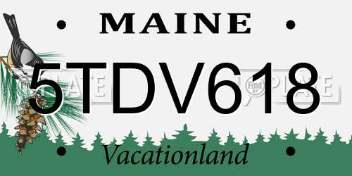 5TDV618 Maine License Plate