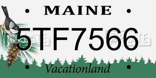 5TF7566 Maine License Plate
