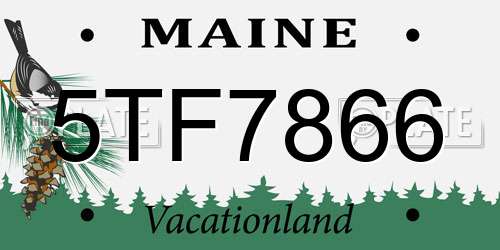5TF7866 Maine License Plate