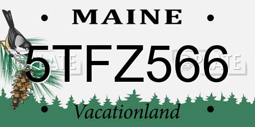 5TFZ566 Maine License Plate