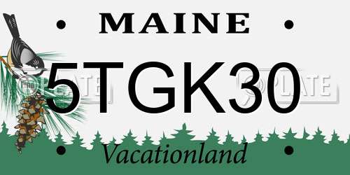 5TGK30 Maine License Plate