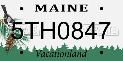 5TH0847 Maine License Plate