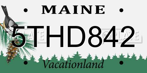 5THD842 Maine License Plate