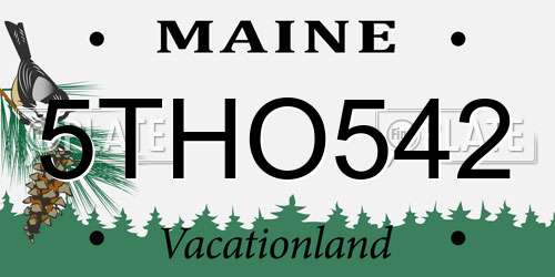 5THO542 Maine License Plate