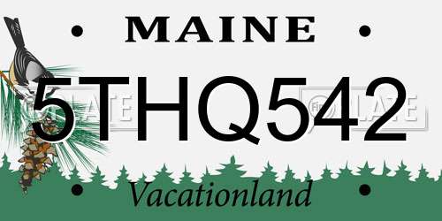 5THQ542 Maine License Plate