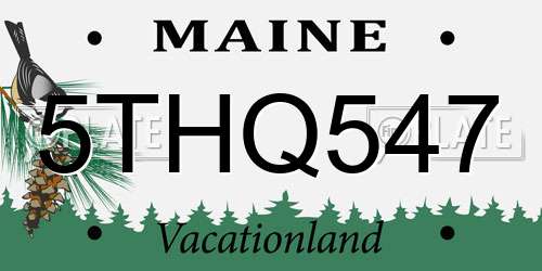 5THQ547 Maine License Plate