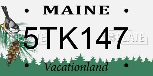 5TK147 Maine License Plate
