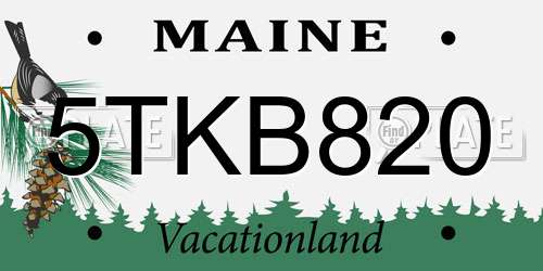5TKB820 Maine License Plate