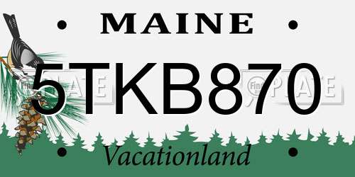 5TKB870 Maine License Plate