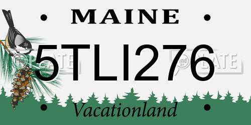 5TLI276 Maine License Plate